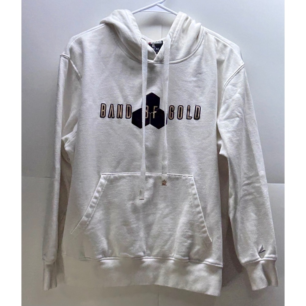 BSN Sports Fleece Collection Band of Gold Hoodie White Graphic Pullover XL Women